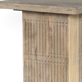 24" Antique Brown Solid Wood Square End Table