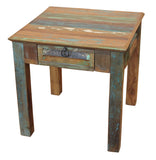 24" Brushed Ivory Solid Wood Square End Table