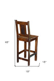 30" Brown Solid Wood Bar Height Bar Chair