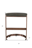 25" Brown And Black Iron Counter Height Bar Chair