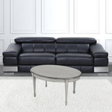 38" Gray Oval Distressed Coffee Table