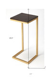 28" Black Marble Round End Table