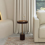 24" Brown Solid Wood Square End Table