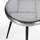 18" White Wire Round top End Table