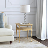 25" Dark Brown Glass Rectangular End Table