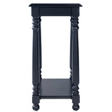24" Black Manufactured Wood Rectangular End Table With Shelf