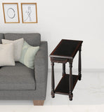 24" Black Manufactured Wood Rectangular End Table With Shelf