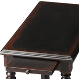 24" Black Manufactured Wood Rectangular End Table With Shelf