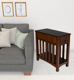 24" Black Manufactured Wood Rectangular End Table With Shelf