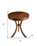 27" Gray Classic Round End Table With Shelf