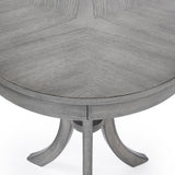 26" Beige Distressed Round Three Leg End Table