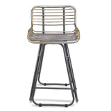 " Gray Steel Low Back Bar Chair