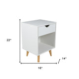 22" Natural One Drawer Nightstand