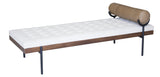 72" Black And Ivory Upholstered Cotton Blend Bedroom Bench