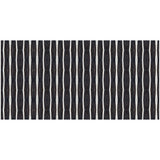 2' X 4' Black And White Modern Stripe Printed Vinyl Area Rug with UV Protection