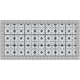 2' X 4' Dark Gray And White Tile Printed Vinyl Area Rug with UV Protection