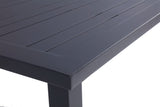 62" Black Metal Outdoor Dining Table With Umbrella Hole