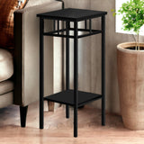 24" Black And Gray Round End Table