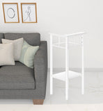 28" Black End Table With Shelf