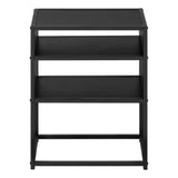 22" Black End Table With Two Shelves