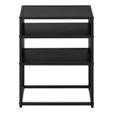 22" Black End Table With Two Shelves