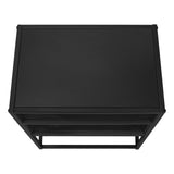 22" Black End Table With Two Shelves