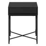 23" Black End Table With Drawer