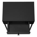 23" Black End Table With Drawer