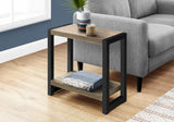 22" Grey End Table With Shelf