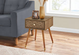 22" Black And Dark Taupe End Table With Shelf