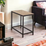 22" Gray And White Tile End Table