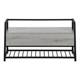 42" Gray And Black Bench With Flip top