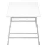 40" White And Silver Rectangular Coffee Table