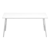 40" White And Silver Rectangular Coffee Table