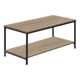 40" Dark Taupe And Black Rectangular Coffee Table