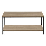 40" Dark Taupe And Black Rectangular Coffee Table