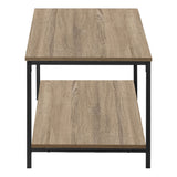 40" Dark Taupe And Black Rectangular Coffee Table