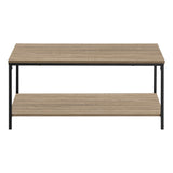 40" Dark Taupe And Black Rectangular Coffee Table