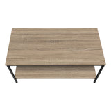 40" Dark Taupe And Black Rectangular Coffee Table