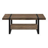 47" Brown And Black Rectangular Coffee Table With Shelf