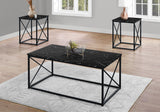 Set Of Three 44" Gray Rectangular Coffee Table