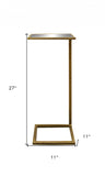 23" Black Solid Wood And Iron Round End Table