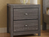 24" White Distressed Solid Wood Two Drawer Nightstand