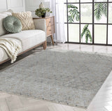 8' X 10' Beige Moroccan Stain Resistant Area Rug