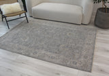 9' X 12' Blue Gray Southwestern Floral Stain Resistant Area Rug