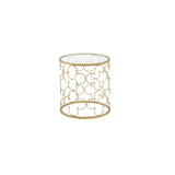 20" Gold And Clear Glass Round Nested Coffee Tables