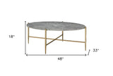 47" Black And Oak Pvc Veneer Rectangular Coffee Table