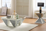 32" Cocoa And Silver Aluminum Round Coffee Table With Drawer