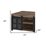 54" Pearl Solid And Manufactured Wood And Polyresin Coffee Table