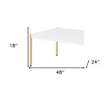 59" Espresso Solid Wood Rectangular Coffee Table